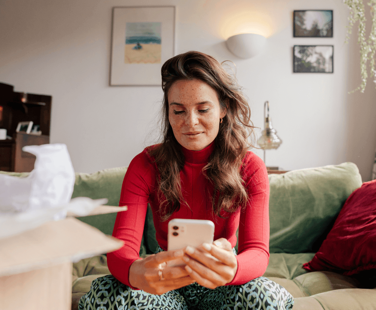 Woman holding a phone